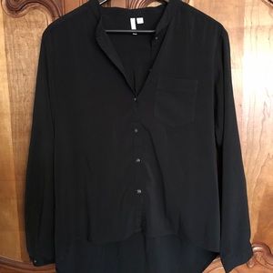 Long sleeve soft black blouse